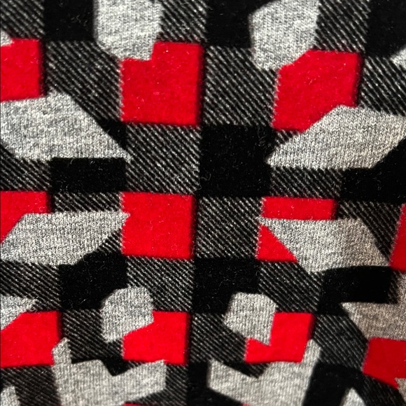 Buffalo Plaid Snowflake Long Sleeve Gray Top Red & Black Checkered Pattern - Picture 5 of 9
